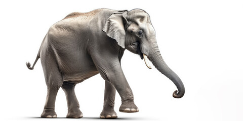 Fototapeta na wymiar Dancing elephant isolated on white. Generative AI