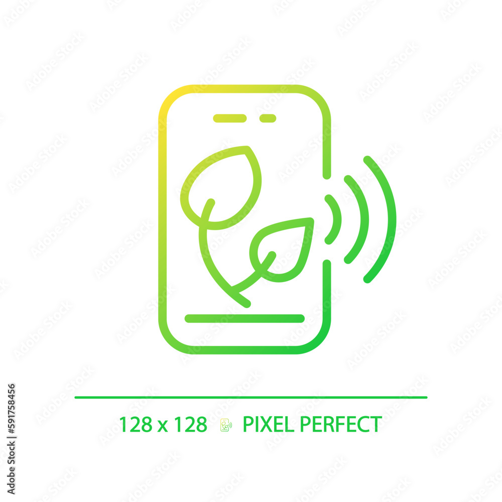 Poster smart farming app gradient linear vector icon. digital agriculture. farm management. iot application