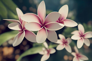 Beautiful frangipani blossom, Easter, Birthday, Mother's Day, generative ai