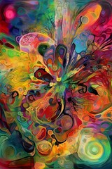 colorful applique. AI generated art.