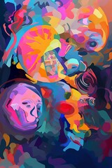 colorful applique. AI generated art.
