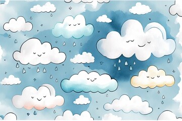 rain clouds with precipitation falling from them. Generative AI