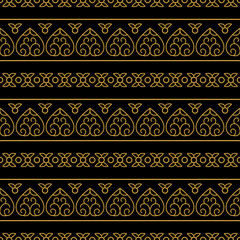 Luxury ornamental design vector with black and gold colour