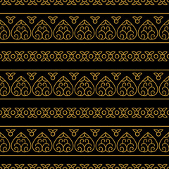 Luxury ornamental design vector with black and gold colour