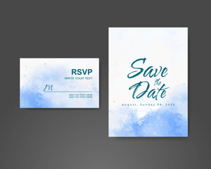 Wedding invitation with abstract watercolor background