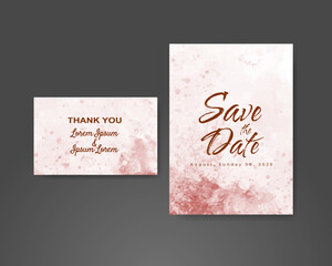 Wedding invitation with abstract watercolor background