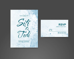 Wedding invitation with abstract watercolor background