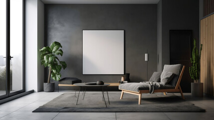 living room with flowers in vase and elegant personal accessories. generative ai.