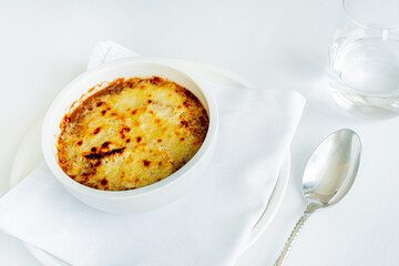 potato gratin in the restaurant