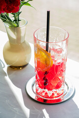 tasty cocktail on the white table