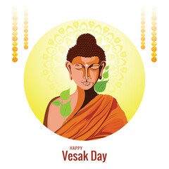 Happy vesak day or buddha purnima card background