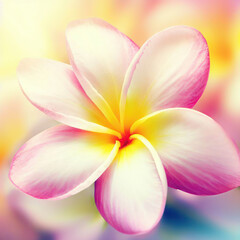Fototapeta na wymiar Beautiful frangipani blossom, Easter, Birthday, Mother's Day, generative ai