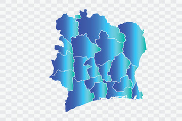 Ivory Coast Map teal blue Color Background quality files png