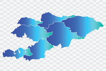 Kyrgyzstan Map teal blue Color Background quality files png