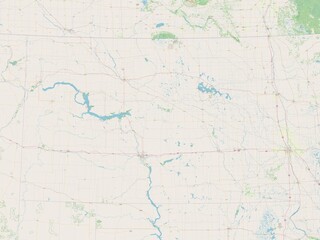 North Dakota, United States of America. OSM. No legend