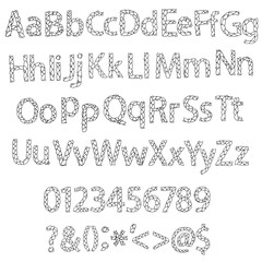 Leaves Pattern Sketch Letters and Symbols