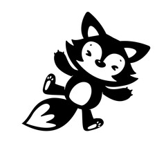 The silhouette of a sly fox cute animal cartoons for kids
