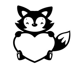 The silhouette of a sly fox cute animal cartoons for kids