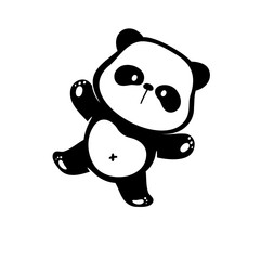 little panda silhouette making cute gestures animal cartoons for kids