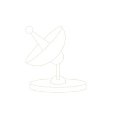 Satellite Dish in White Chalk Drawing Style in Transparent PNG file.