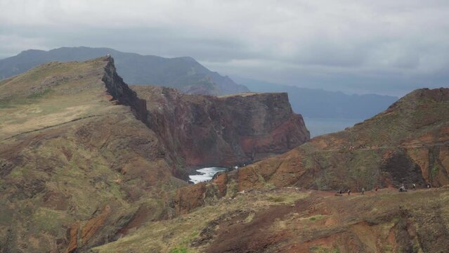 View of Ponta de Sao Lourenco cliffs in island of Madeira, Portugal