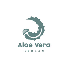 Aloe Vera Logo, Herbal Plant Vector, Illustration Symbol Icon Simple Design