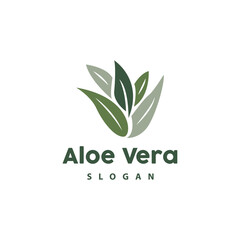 Aloe Vera Logo, Herbal Plant Vector, Illustration Symbol Icon Simple Design