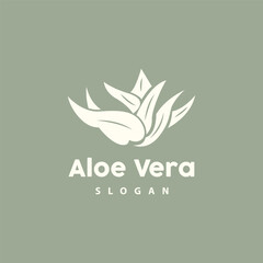 Aloe Vera Logo, Herbal Plant Vector, Illustration Symbol Icon Simple Design