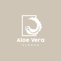 Aloe Vera Logo, Herbal Plant Vector, Illustration Symbol Icon Simple Design