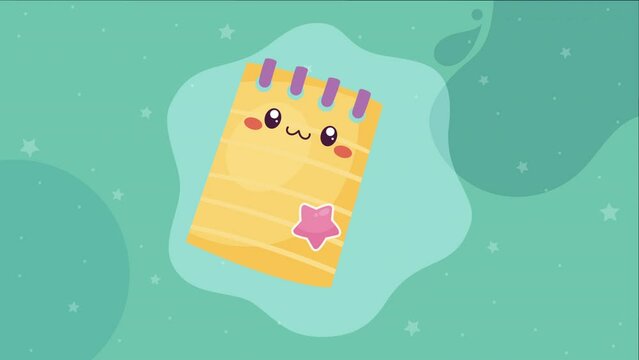 papper notes kawaii character animation