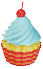 3D realistic cupcake.