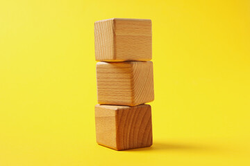 Wooden cubes, blank wooden cubes for different concepts