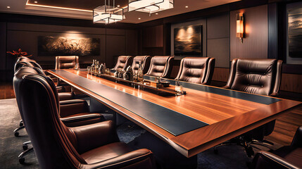 An exceptional image of a luxurious boardroom, embodying power and exclusivity for elite business gatherings.