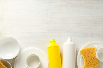 Detergent, accessories for dish washing and cleaning