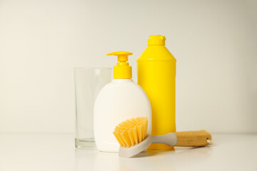 Detergent, accessories for dish washing and cleaning