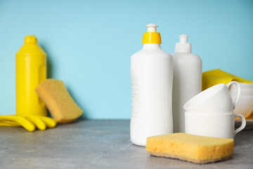 Detergent, accessories for dish washing and cleaning