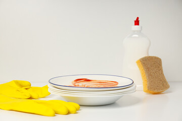 Detergent, accessories for dish washing and cleaning