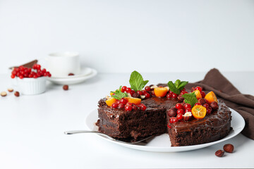 Tasty dessert - Chocolate cake, concept of delicious dessert