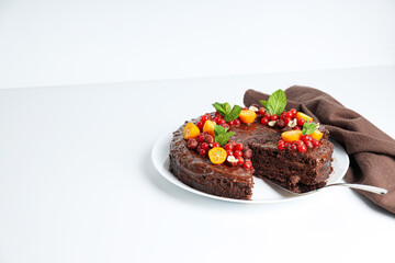 Tasty dessert - Chocolate cake, concept of delicious dessert