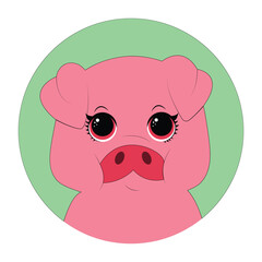 Cute Pig illustration Pig kawaii chibi vector drawing style Pig cartoon