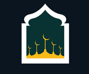 Illustration Make a Simple mosque vector Frame
