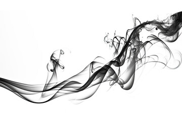 Abstract smoke pattern effect with transparent background. Generative AI