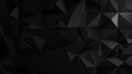 Black polygonal abstract background. Triangular 3d texture.Generative Ai