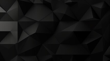 Black polygonal abstract background. Triangular 3d texture.Generative Ai