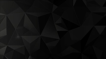 Black polygonal abstract background. Triangular 3d texture.Generative Ai