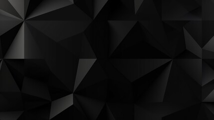 Black polygonal abstract background. Triangular 3d texture.Generative Ai