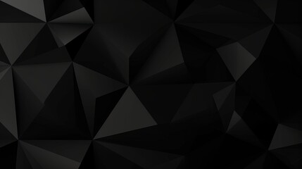 Black polygonal abstract background. Triangular 3d texture.Generative Ai