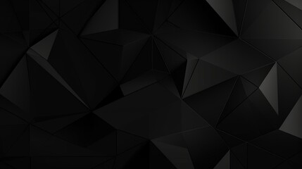 Obraz premium Black polygonal abstract background. Triangular 3d texture.Generative Ai