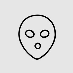 Alien face simple isolated vector icon eps 10.