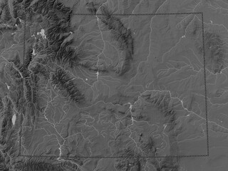 Wyoming, United States of America. Grayscale. No legend